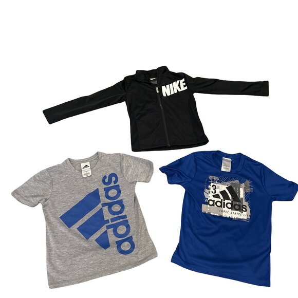 BOYS SIZE 6 Clothing LOT (3 pc) NIKE Zip Jacket + 2 Adidas Graphic T-Shirts - Picture 3 of 11